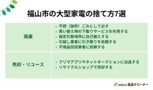 福山市で大型家電の捨て方7選