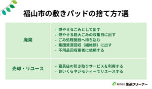 福山市で敷きパッドの捨て方7選